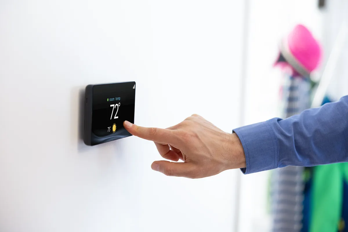 Smart thermostat installed in a Leander, Texas home